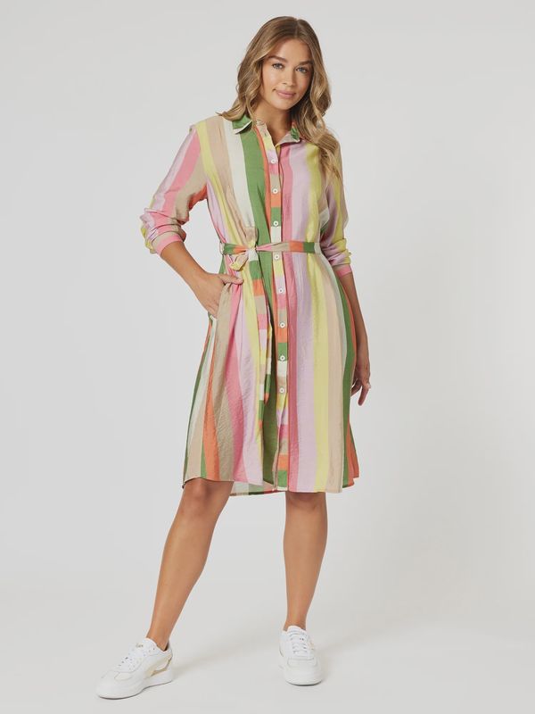 Threadz - Spice Stripe Print Shirt Dress / Spice 46559