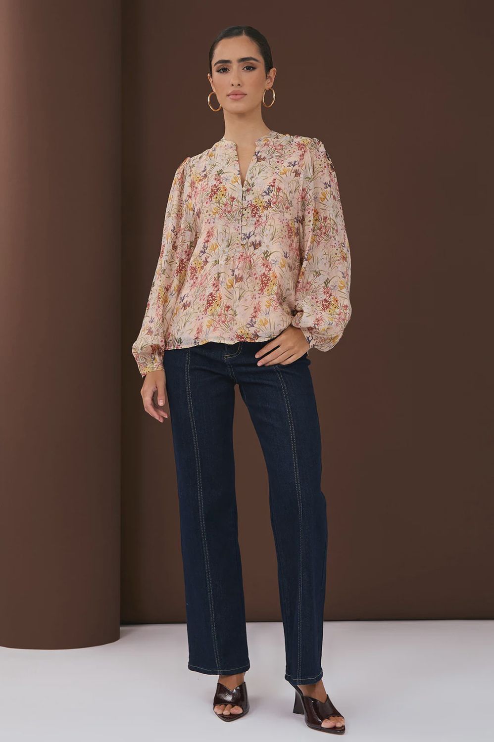 Adorne - Issy Belfast Print Top / Floral