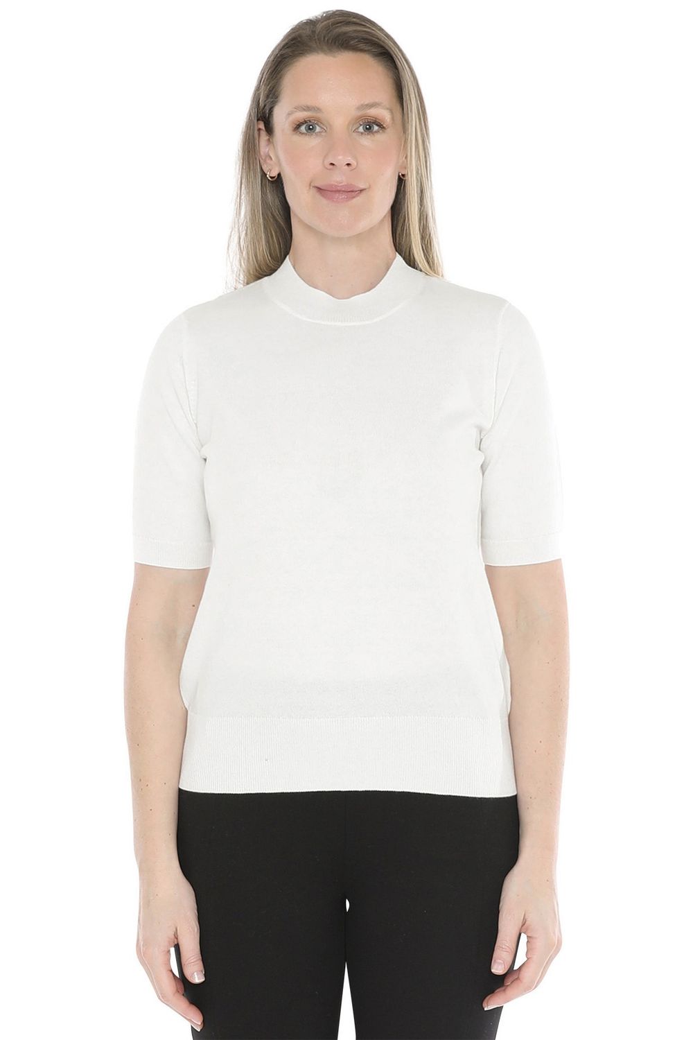 Jump - S Slv Mock Neck P/Over / Pearl 58611010A