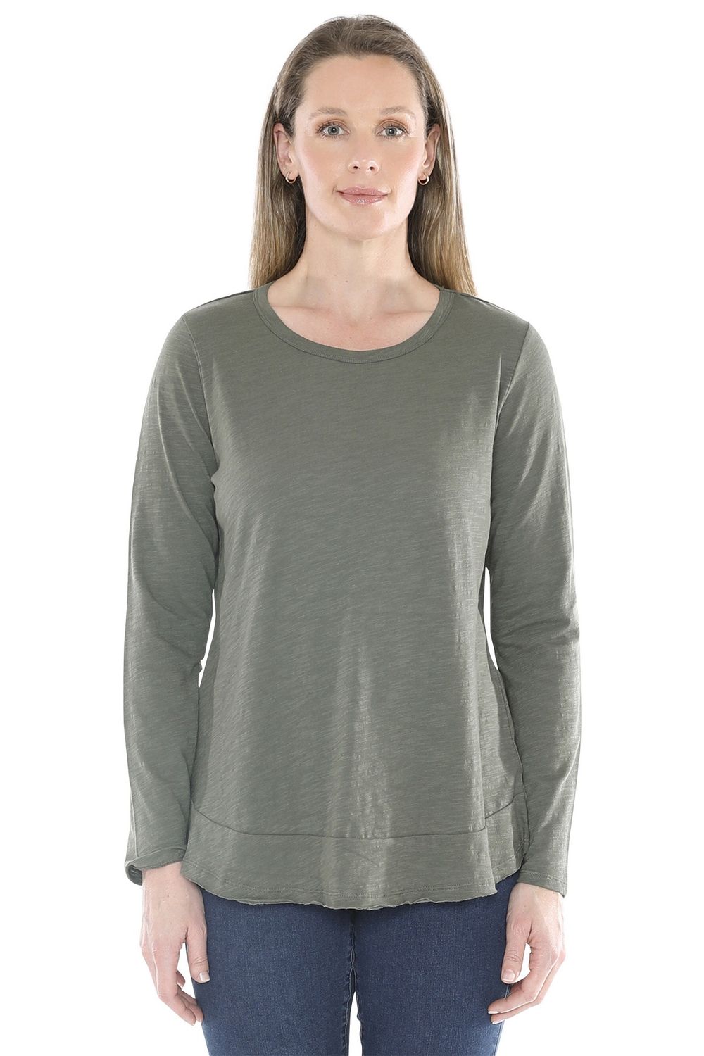 Jump - Layer Hem L/S Tee / Khaki 58612016A