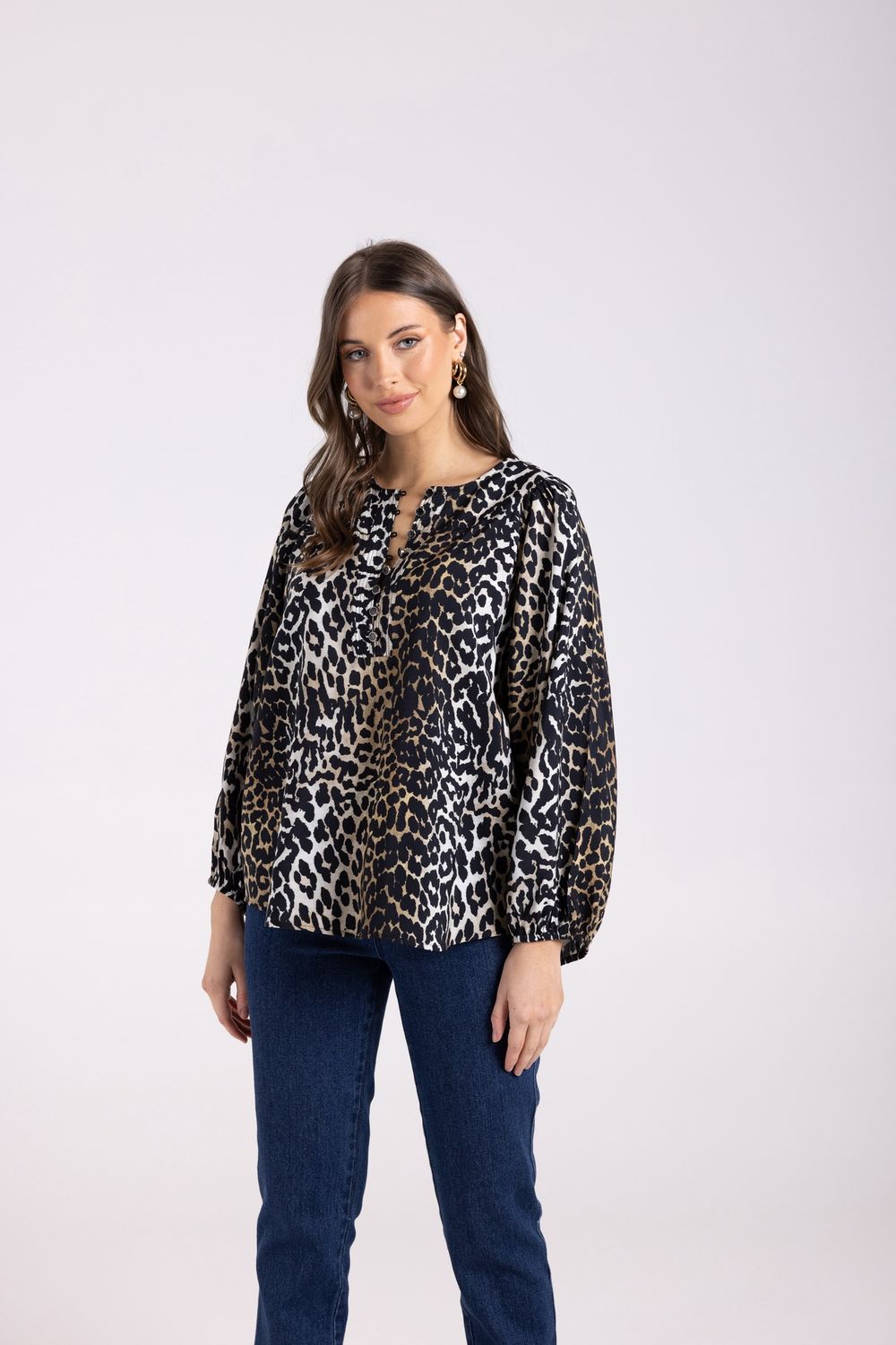 Two-T&#39;s - Animal Print Top 3/4 Sleeve / 3035
