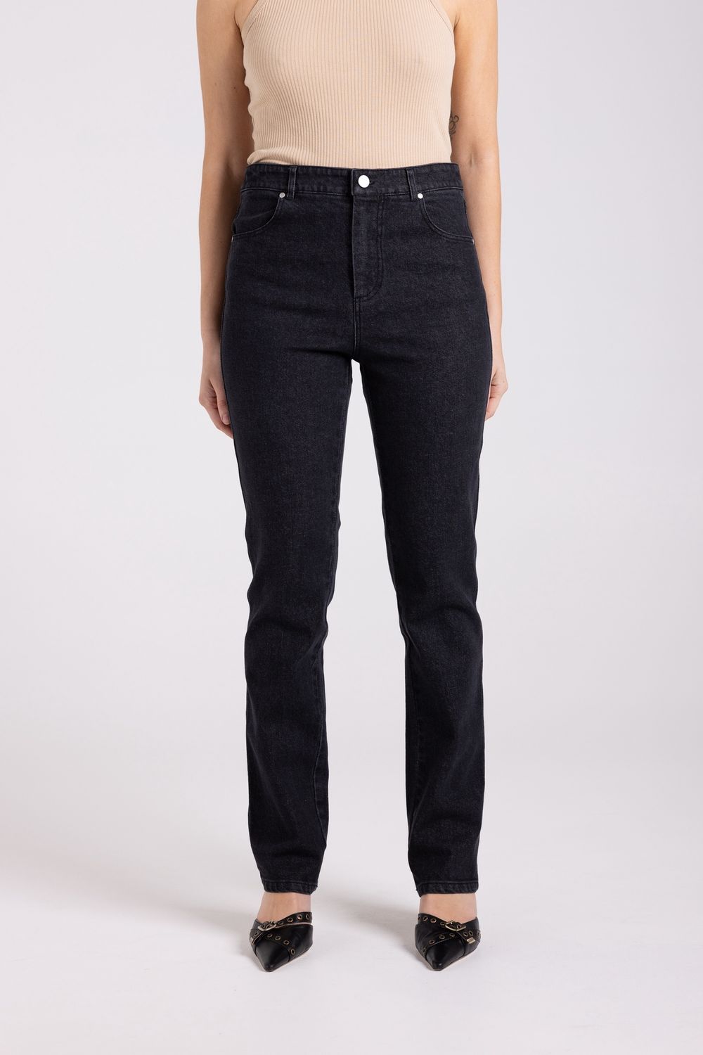 Two-T&#39;s - Denim Straight Leg Jean / Black 3095