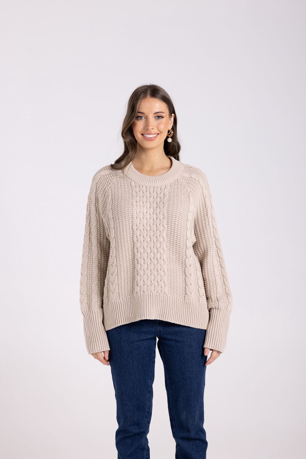 Two-T&#39;s - Cotton Cable Knit / Almond 3000