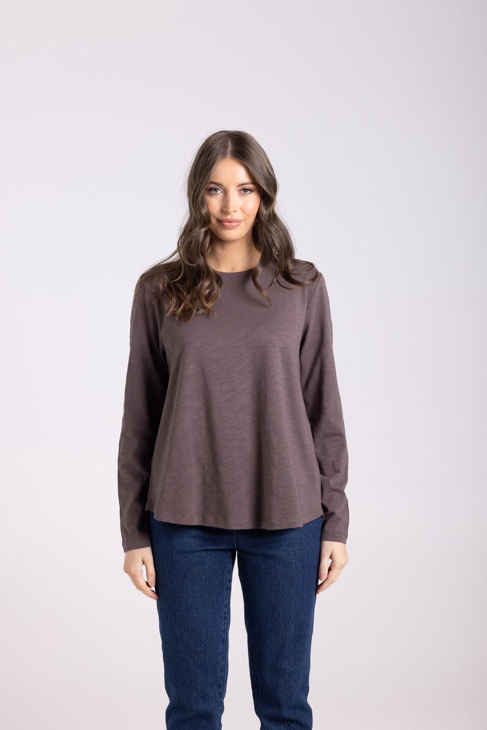 Two-T&#39;s - Crew Long Slv T-Shirt / Espresso 3026