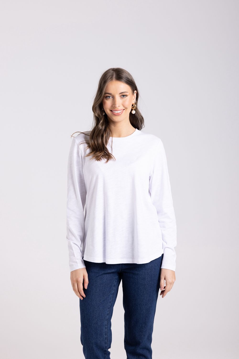 Two-T&#39;s - Crew Long Slv T-Shirt / White 3026