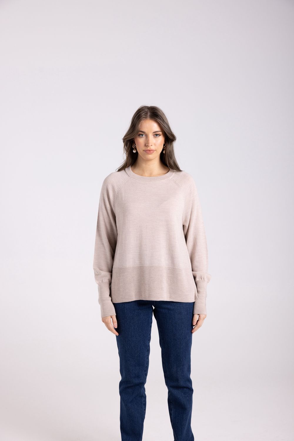 Two-T&#39;s - Merino Crew Neck / Latte 3016