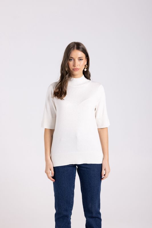 Two-T&#39;s - S/S Mock Turtle Knit / White 3088