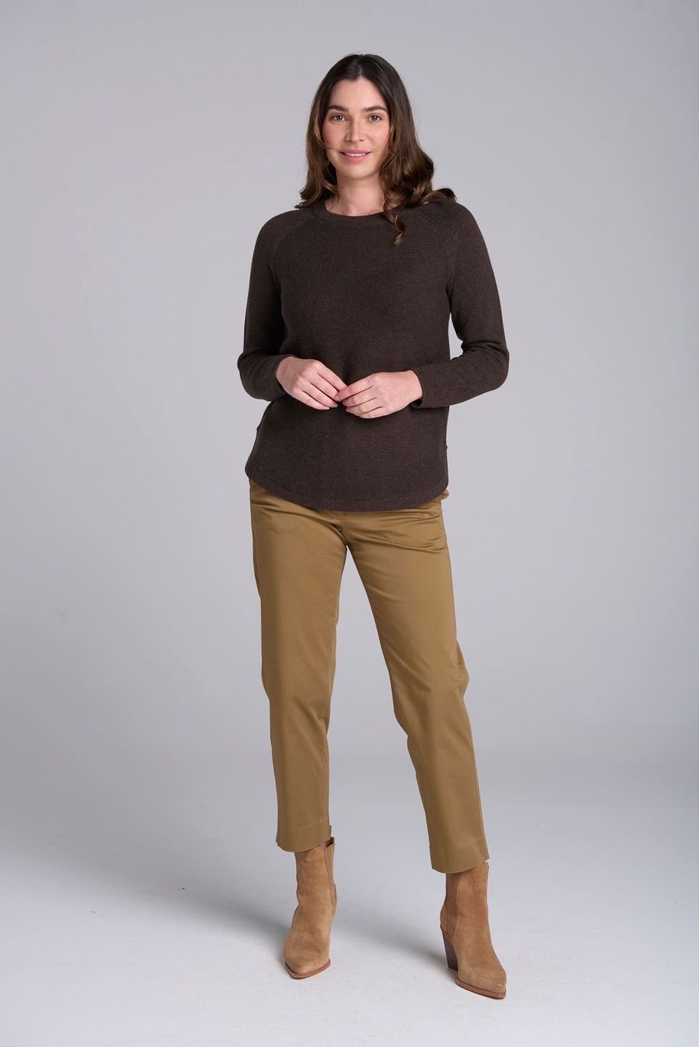 GC - Crew Neck Raglan Jumper / Coffee 8158M