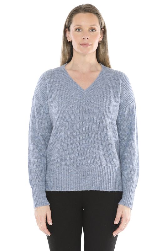 Jump - V Neck Pullover / Denim 58611077A
