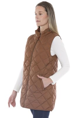 Jump - Longline Puffer Vest / Cinnamon 586J4012A