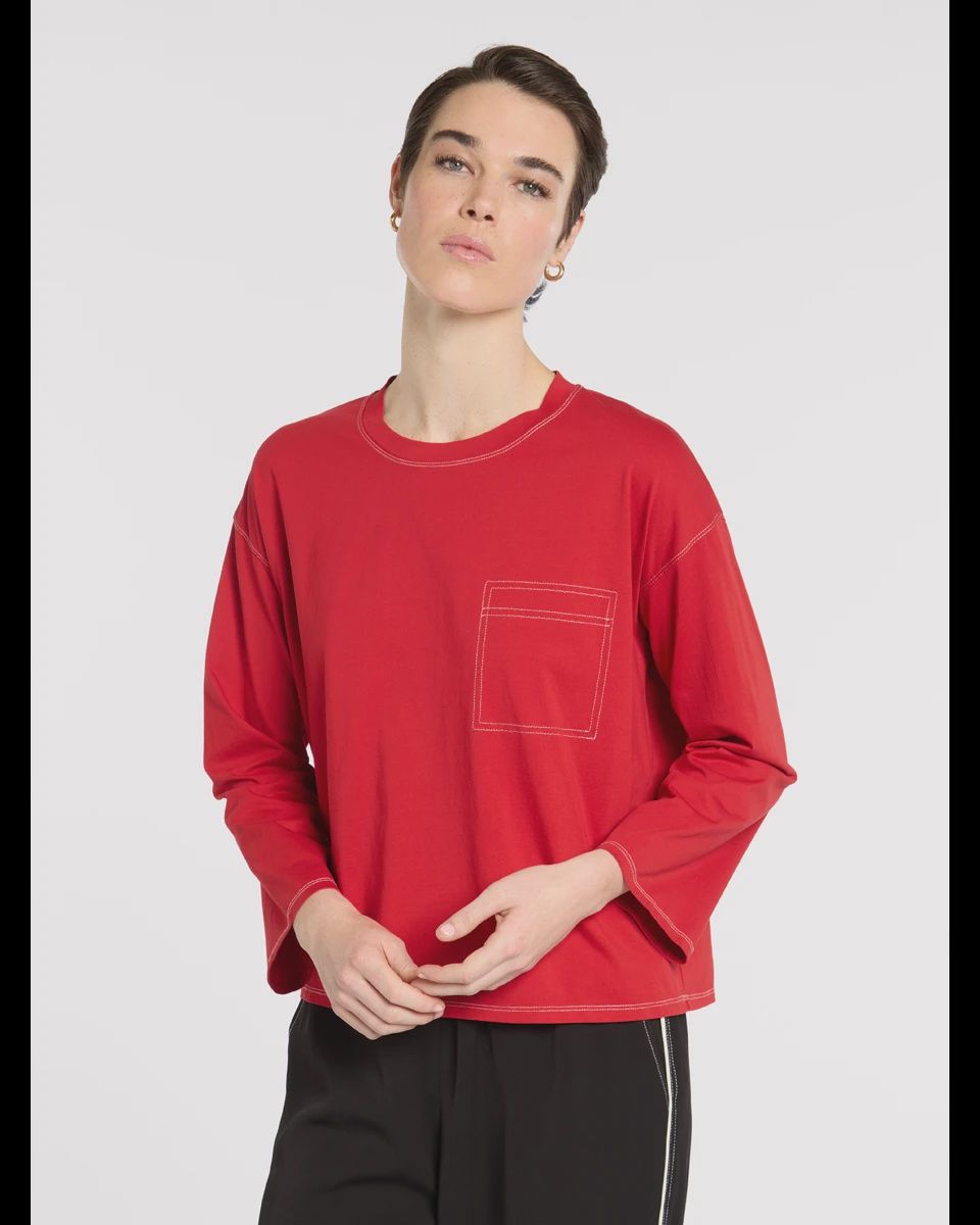 Marco Polo - Topstitched Tee / Crimson YTMP7488