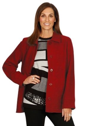Jillian - Boiled Wool Jacket / Red 4140