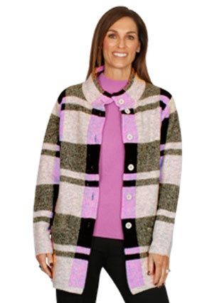 Jillian - Comfy Check Cardi / Petal Combo 6157