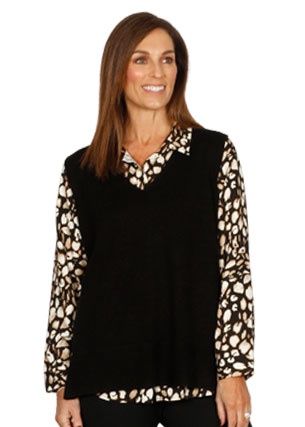 Jillian - Woolblend Vest / Black 6162
