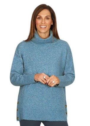 Jillian - Cosy Button Knit / Jewel 6159