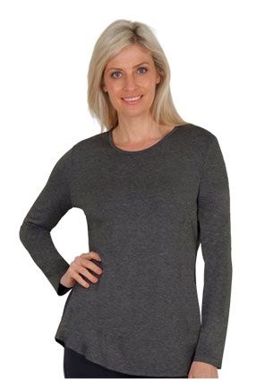 Emily Adams - Essential Long Line Tee / Charcoal E1006