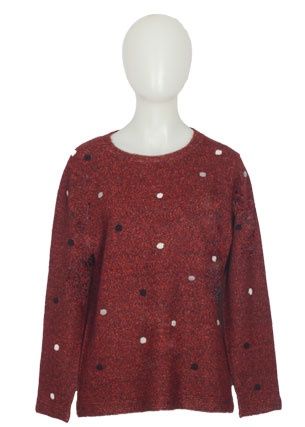 Emily Adams - Spotty Knit / Cranberry E1917