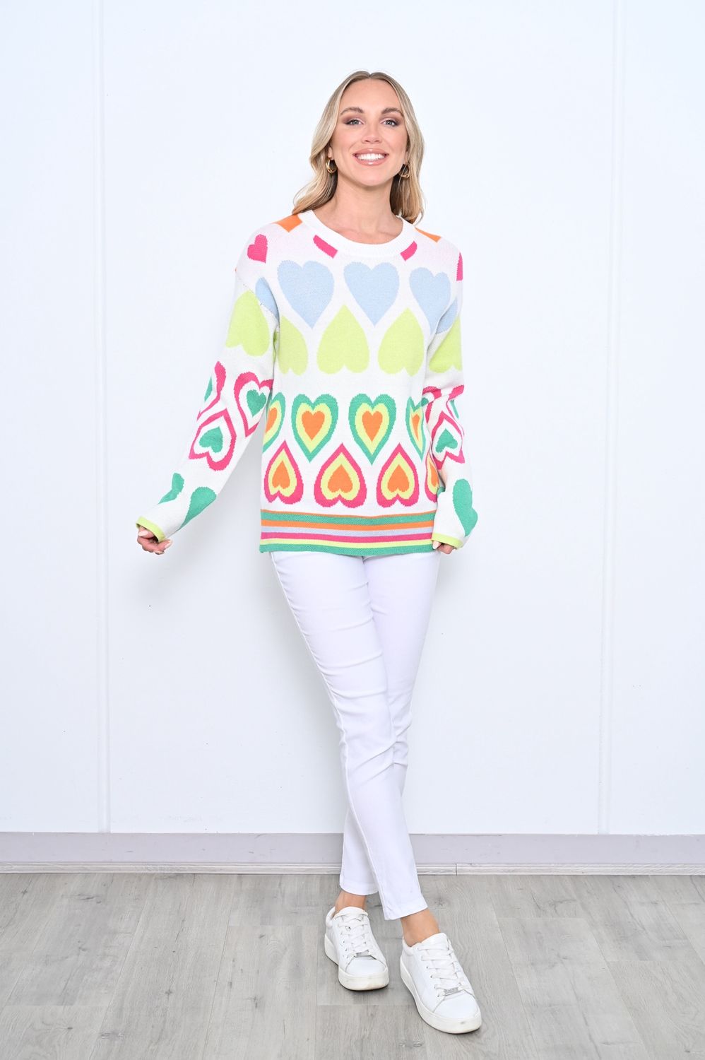 New U - Floral Knit / White K2517-1