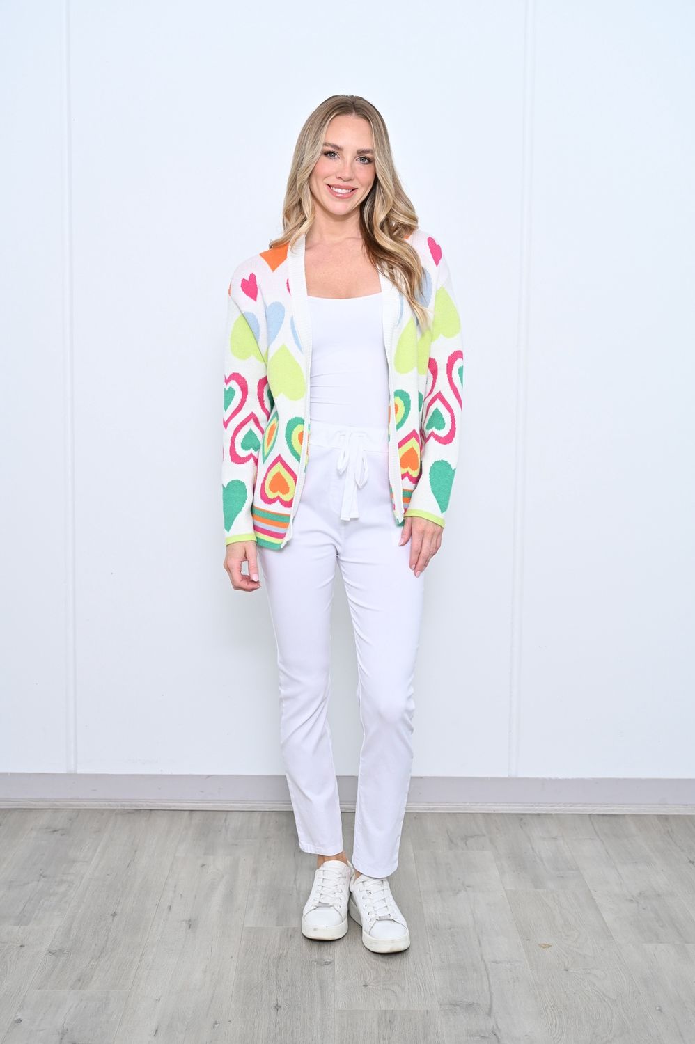 New U - Cardigan / White K2514-1