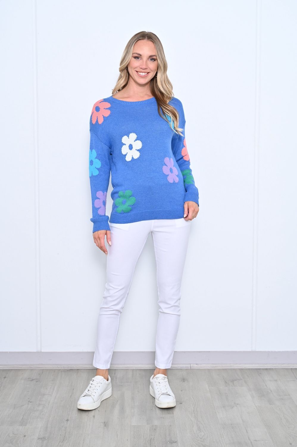 New U - Round Neck Knit / Blue K2504-2
