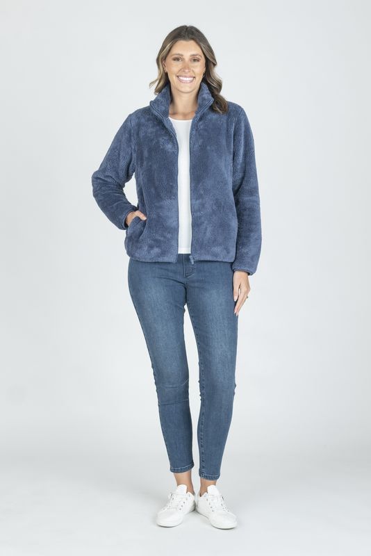 Renoma - Fluffy Zip Jacket - Navy 0132.20