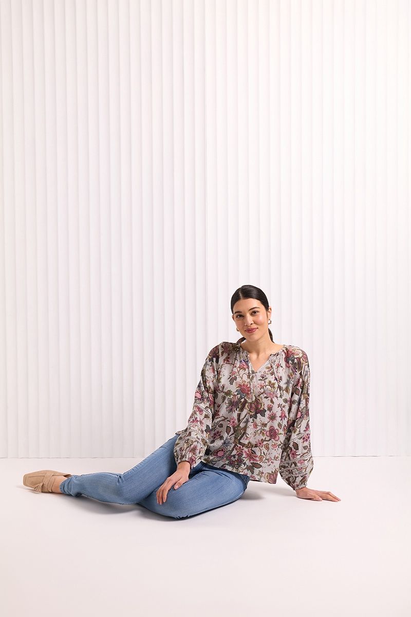Foil - Good Vintage Blouse / Floral Ecru FO8131