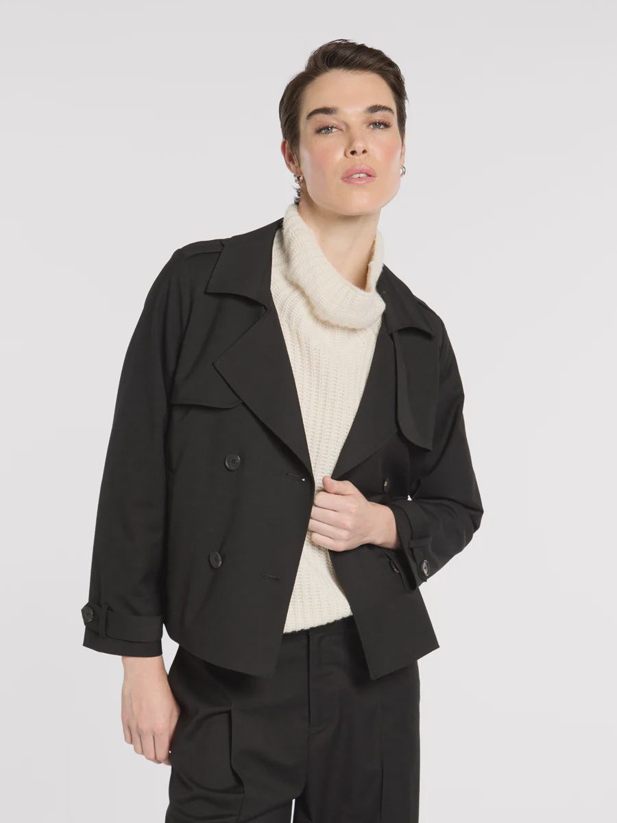 Marco Polo - Cropped Trench / Black YTMP6110