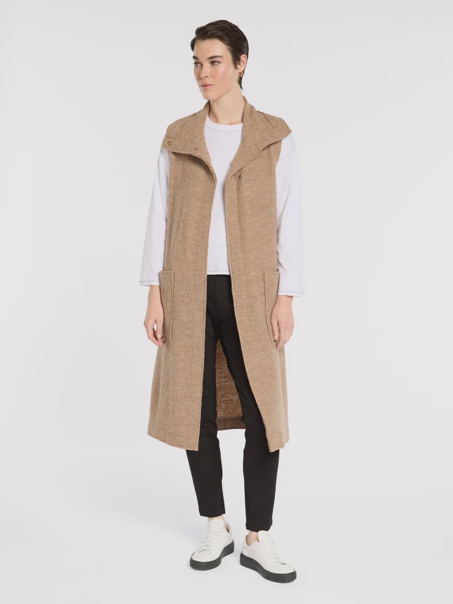 Marco Polo - Boiled Wool Wrap Vest / Cedar YTMP3636