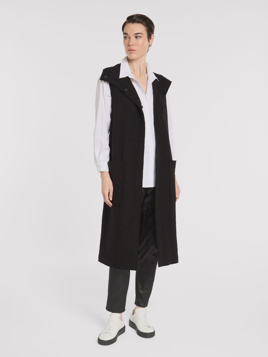 Marco Polo - Boiled Wool Wrap Vest / Black YTMP3636