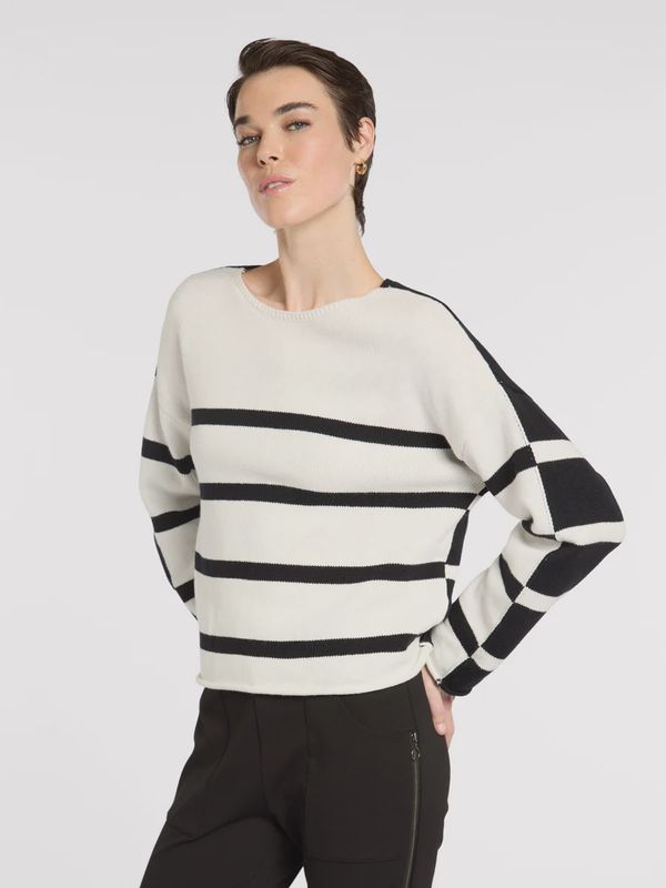 Marco Polo - Reversible Stripe Knit Ivory/Black YTMP3631
