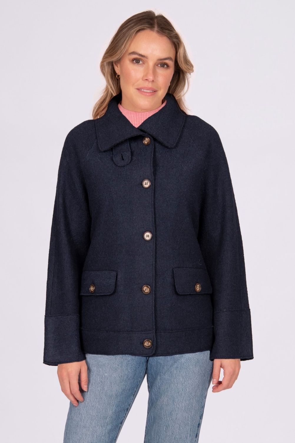 Fields - Car Coat / Navy FK5048