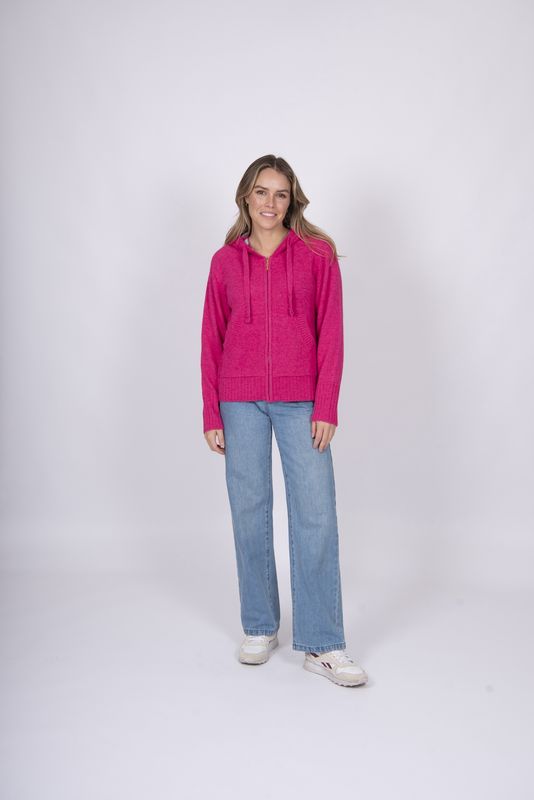 Fields - Zip Front Hoodie Hot Pink/Ice Blue FK5021