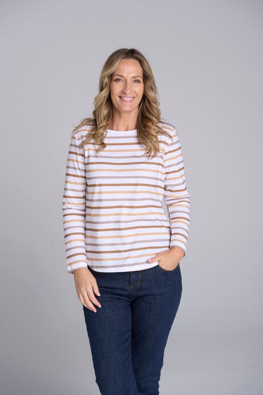 GC - Multi Combo Stripe Tee White/Hummus 3264