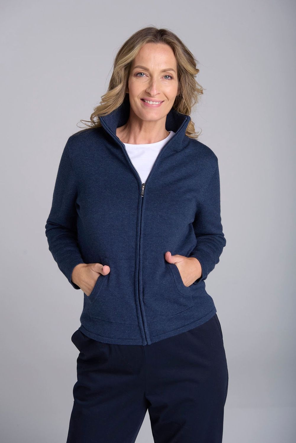 GC - Zip Knit Cardi / Indigo 7037M