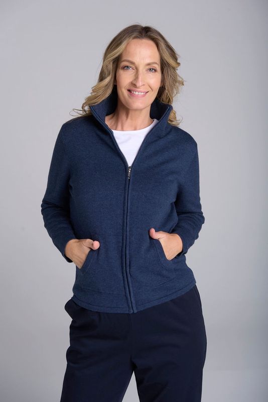 GC - Zip Knit Cardi / Indigo 7037M