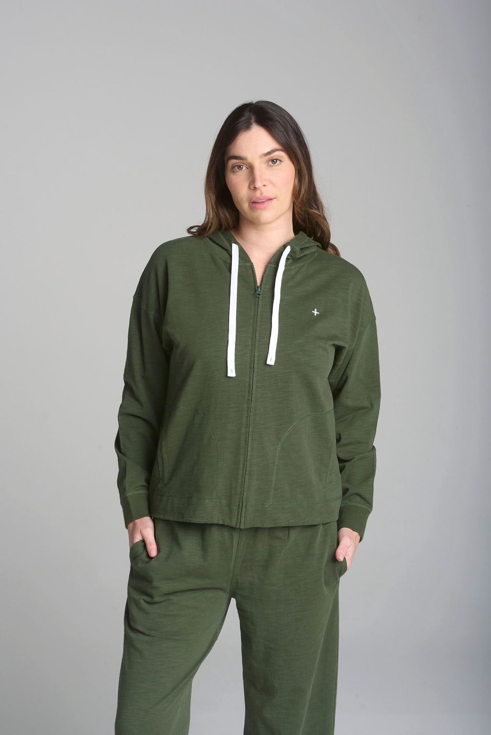 CPS - Full Zip Slub Hoody / Bronze Green C1709
