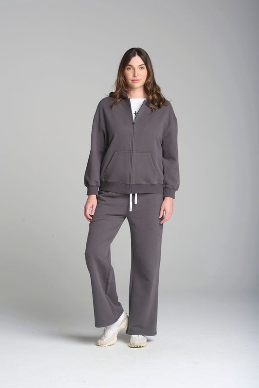 CPS - Oversized Fleece Full Zip Hood / Pavement Grey C1710