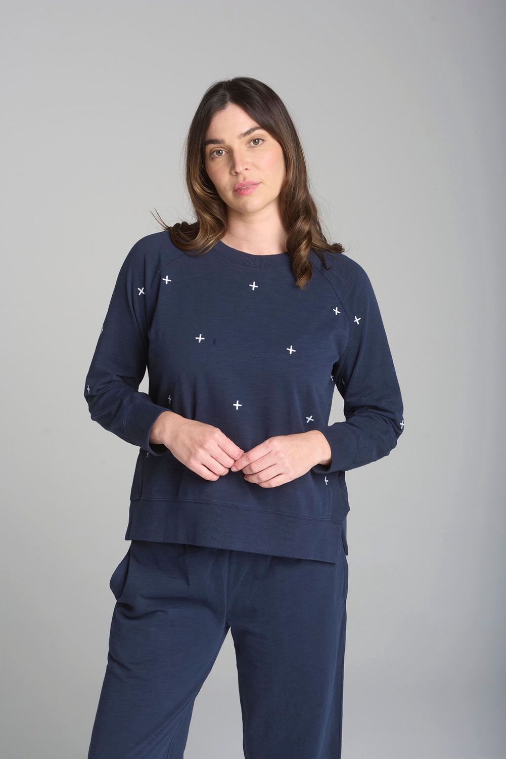 CPS - Cross Full Embroidered Sweater / Parisian Night C1832
