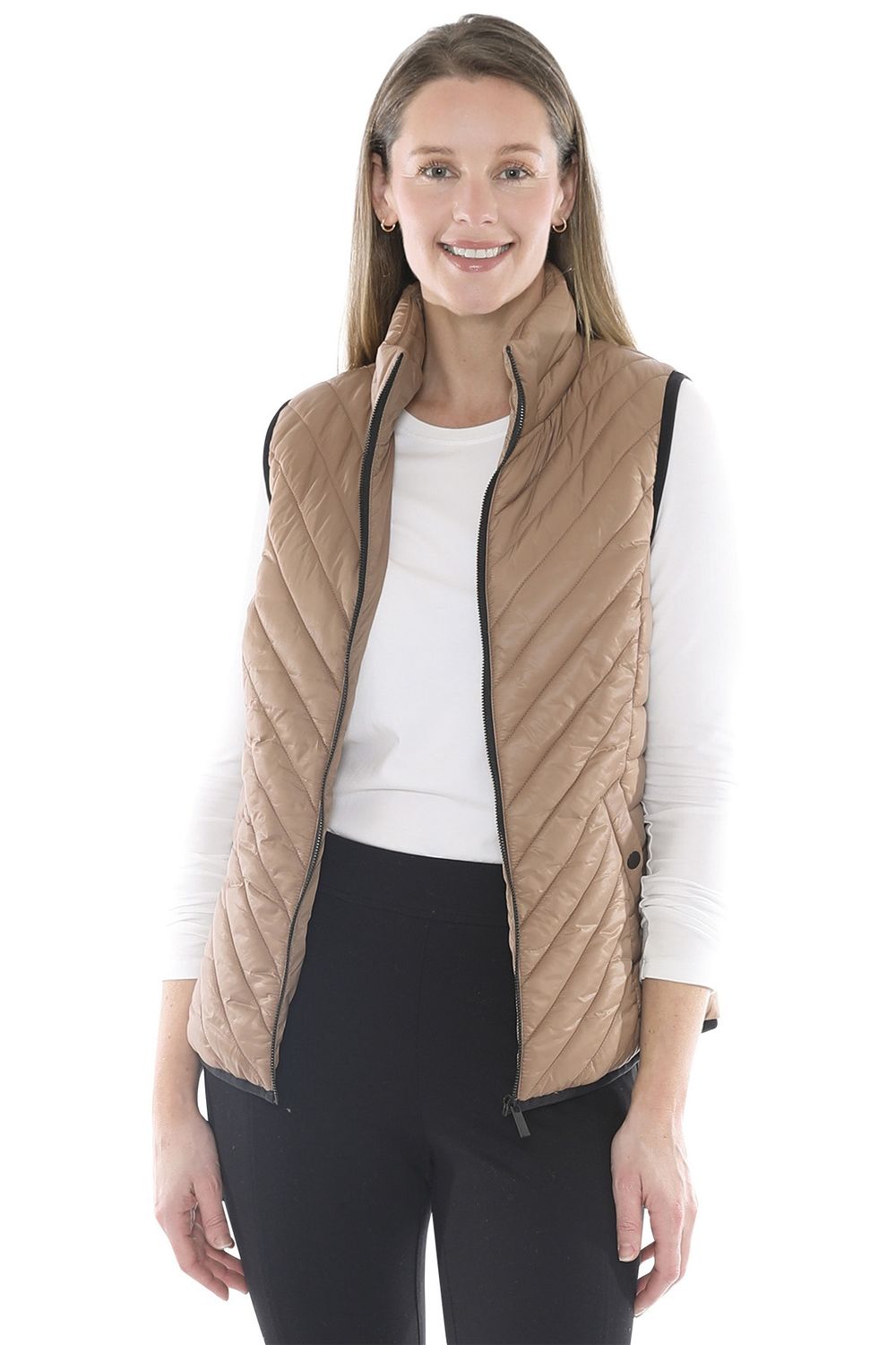 Jump - Contrast Trim Vest Sand/Blk 586J4059A