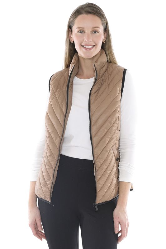 Jump - Contrast Trim Vest Sand/Blk 586J4059A