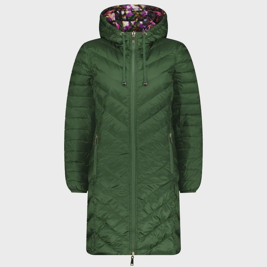 Moke - Arnie Reversible Down Coat / Cypress/Purple Fleur