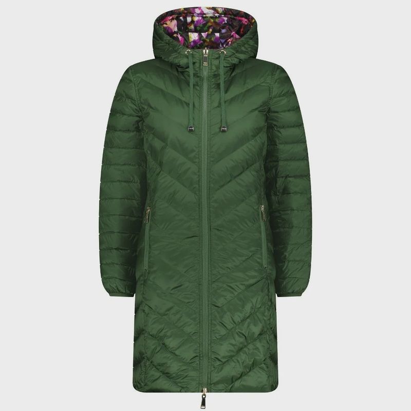 Moke - Arnie Reversible Down Coat / Cypress/Purple Fleur