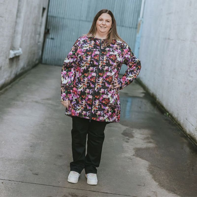 Moke - Georgie Rain Coat / Purple Fleur