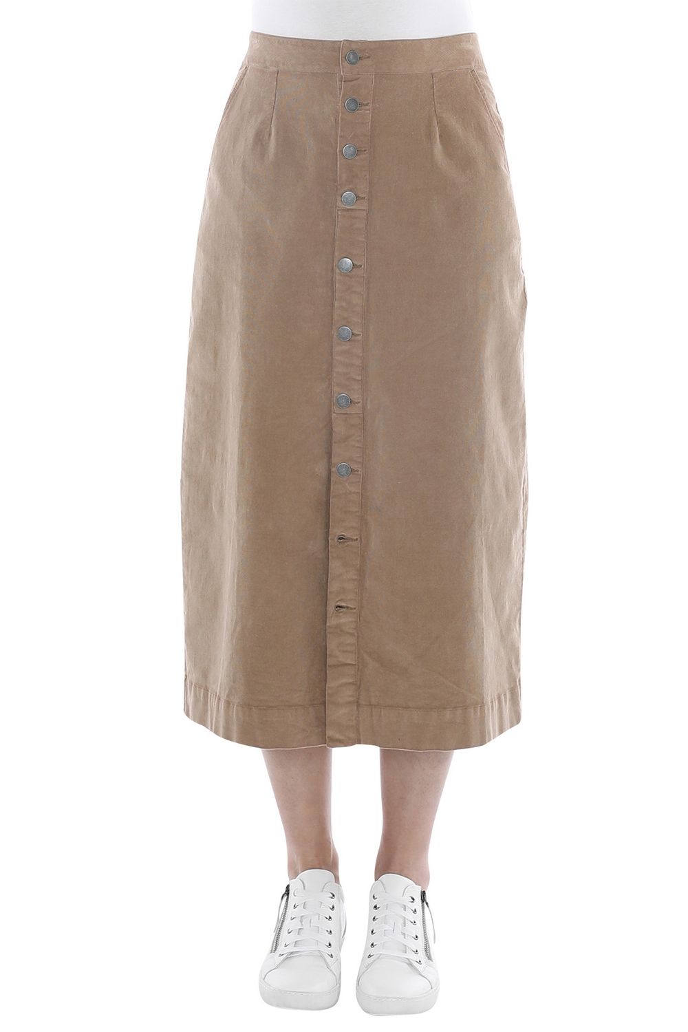 Jump - Cord Button Thru Skirt / Toast 586J6054A
