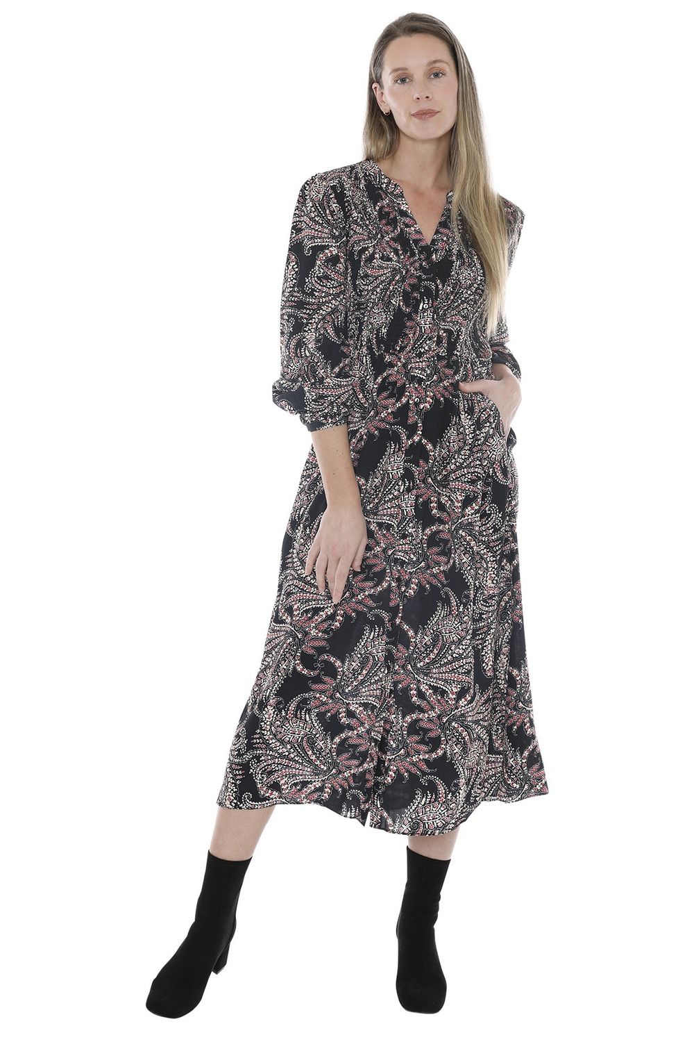 Jump - Ditsy Paisley Shirred Dress / Multi 586J5084A