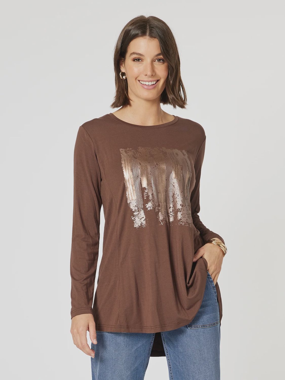Clarity - Painters Print Tee Chocolate/Gold 47414