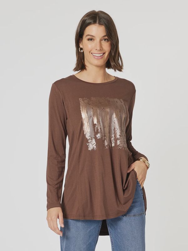 Clarity - Painters Print Tee Chocolate/Gold 47414