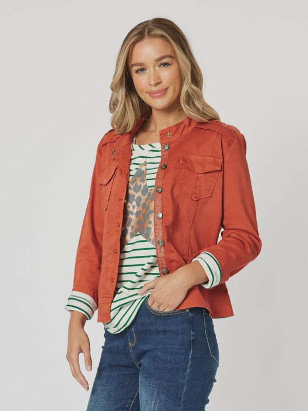 Threadz - Military Style Denim Jacket / 38706