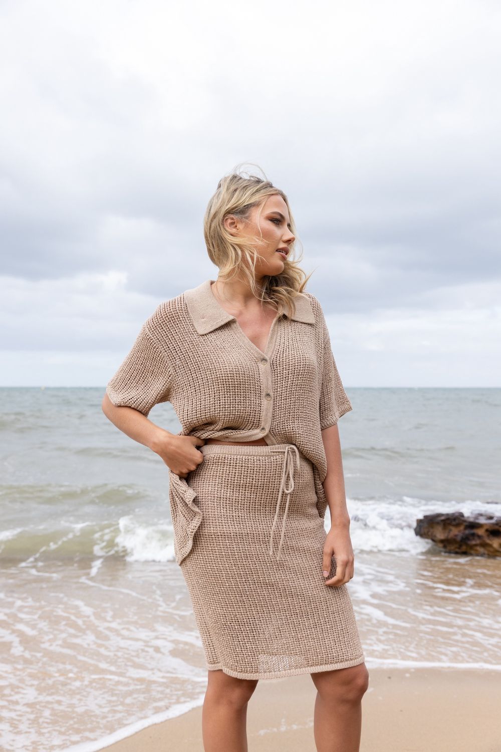 Two-T&#39;s - Tape Yarn Skirt / Sand 3106