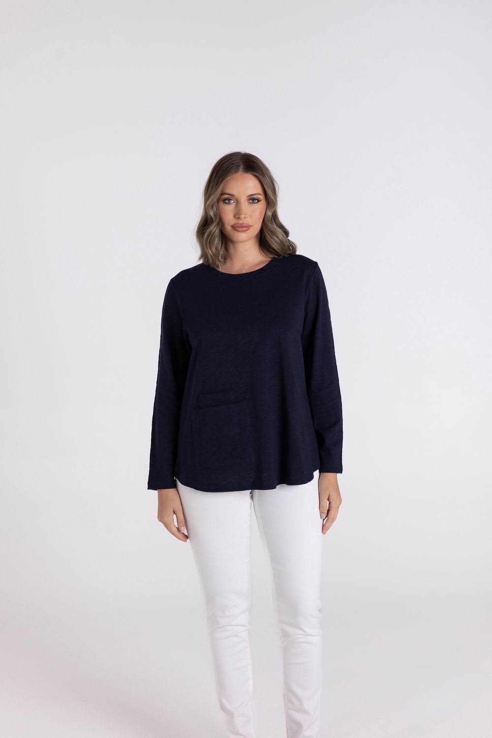 Two-T&#39;s – Crew 7/8 Slv Tee / Navy 3115